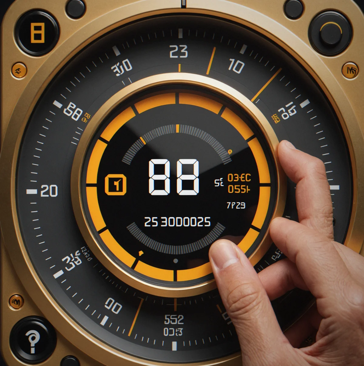 Circular timer graphic with stopwatch icon showing '5 sec restart' with play and reset buttons, indicating rapid build-test-adjust cycles.