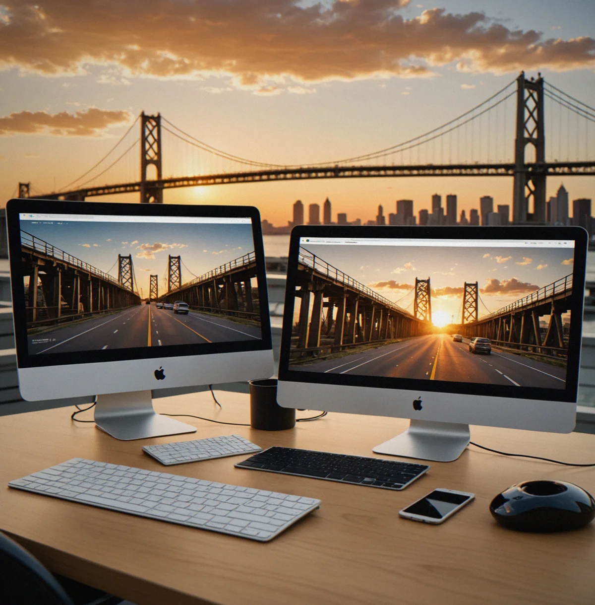 Three device icons (desktop monitor, laptop, tablet) with checkmarks, arranged horizontally with no internet symbol overlay.